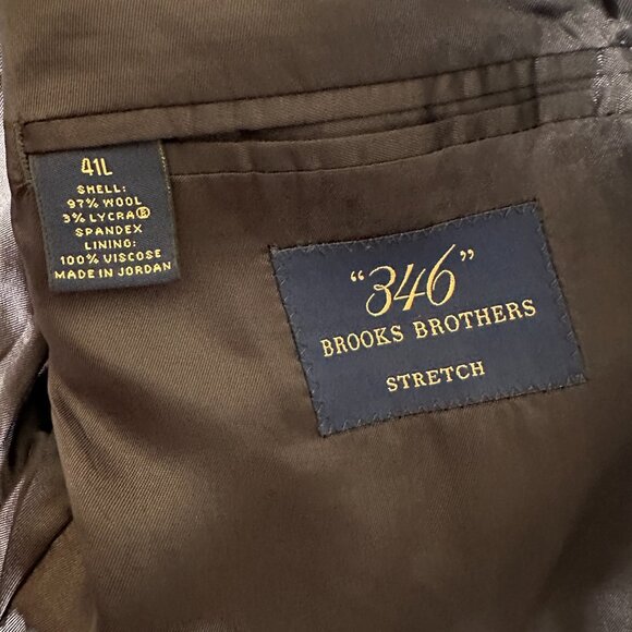 Brooks Brothers Blazer Men Size 41L Striped Wool Blend 346 Stretch Two Button - Picture 7 of 9